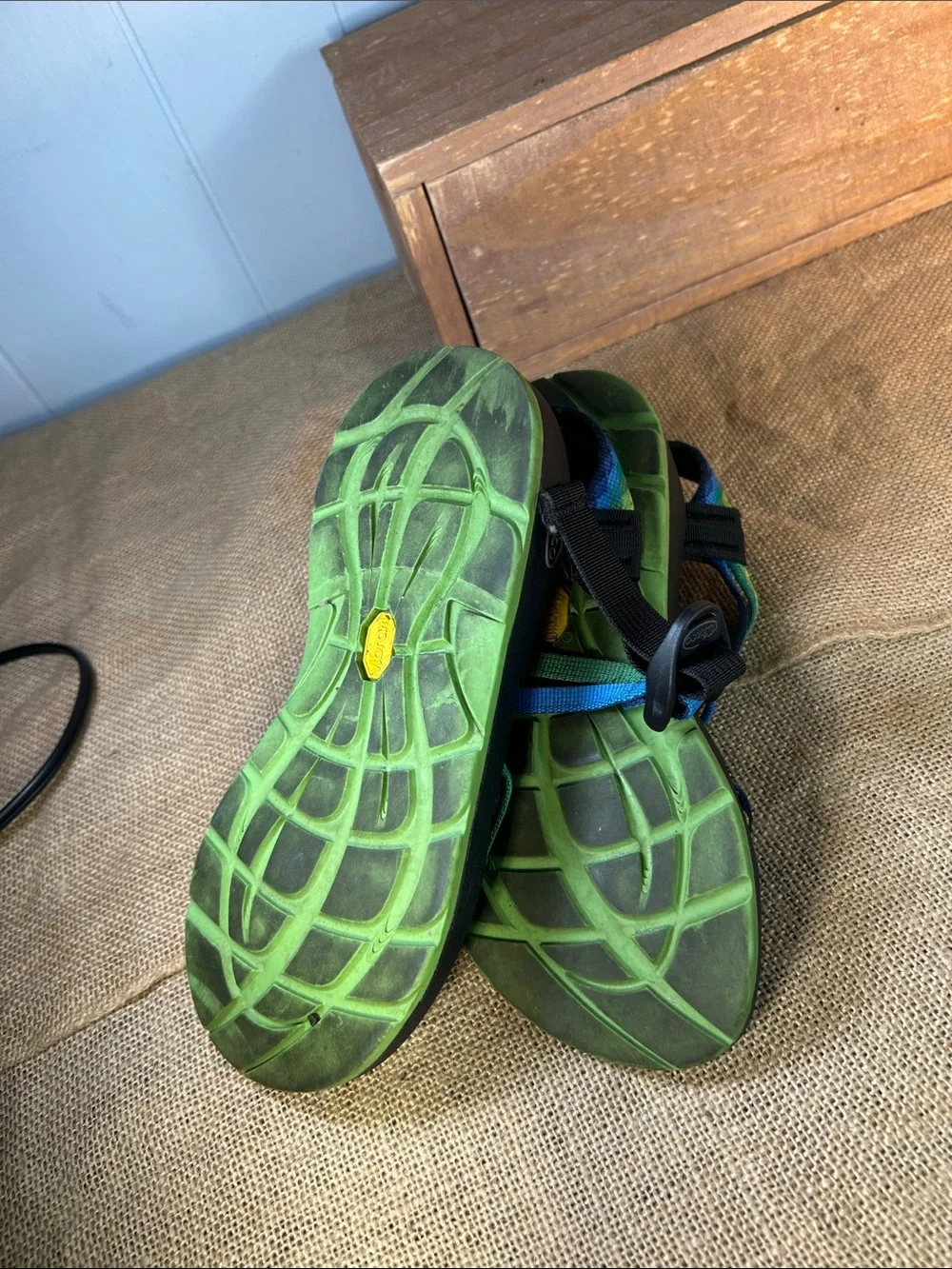 Chaco Women's Multicolor Strappy Sport Sandals - Blue & Green